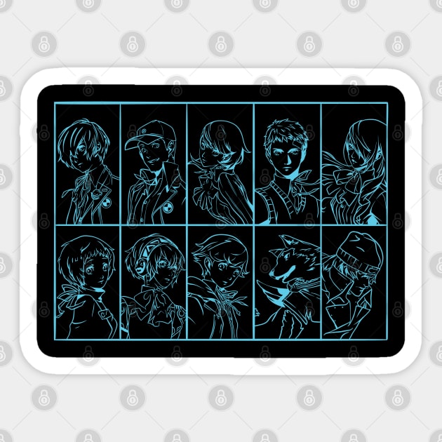 P3R Characters Line Art Sticker by eternal sunshine